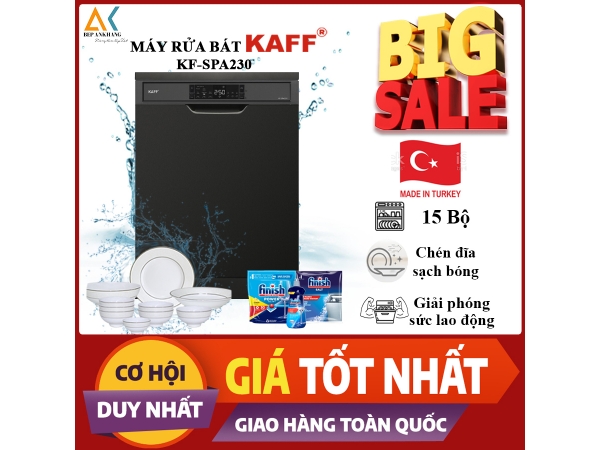 Máy Rửa Chén Bát Bán Âm KAFF KF-SPA230 - Made in Turkey